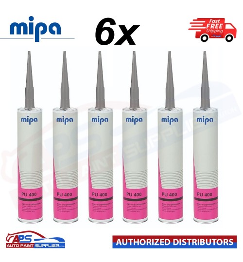 6x MIPA PU 400 Seam Sealer 310ml Grey Cartridge Polyurethane Adhesive Sealant